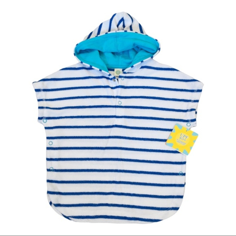 LITTLE ME Terry Striped Swim Cover-up